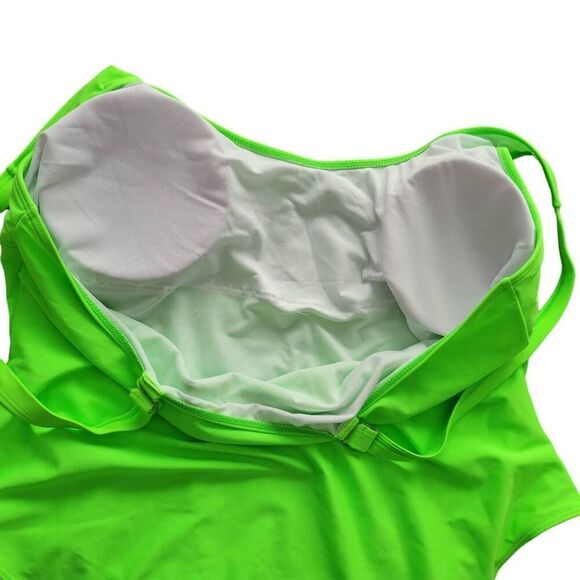 Swim Suit Plus Size Bright Green Sexy One Piece Bathing Suit - Picture 5 of 8